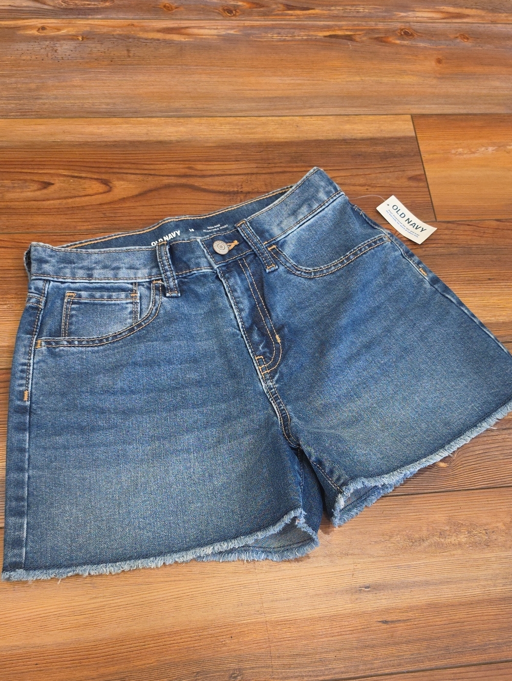 Old Navy Blue Denim Frayed Hem Jean Shorts